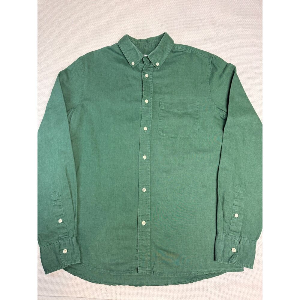 Zara Linen Blend Button-Down Shirt – Women's Small (Sage Green)